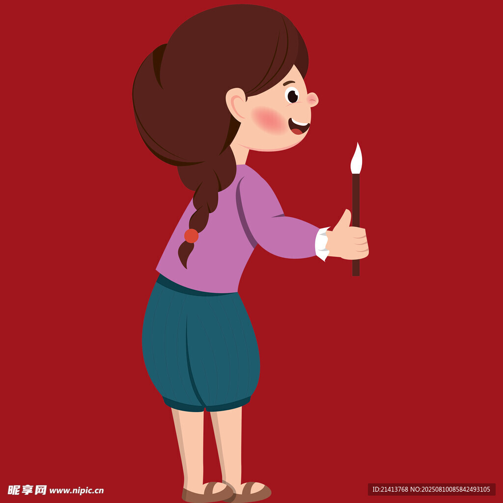 女孩手持蠟燭慶祝時(shí)刻