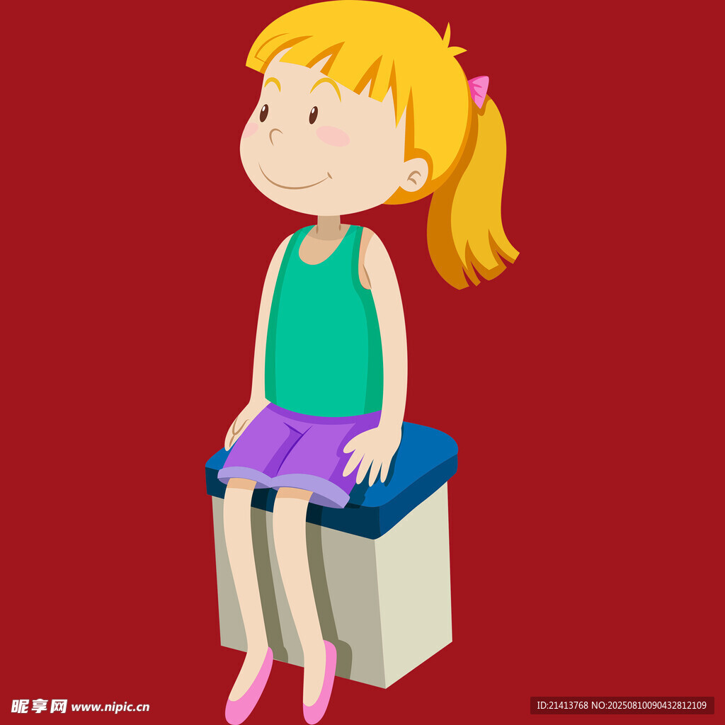 坐著的金發(fā)小女孩