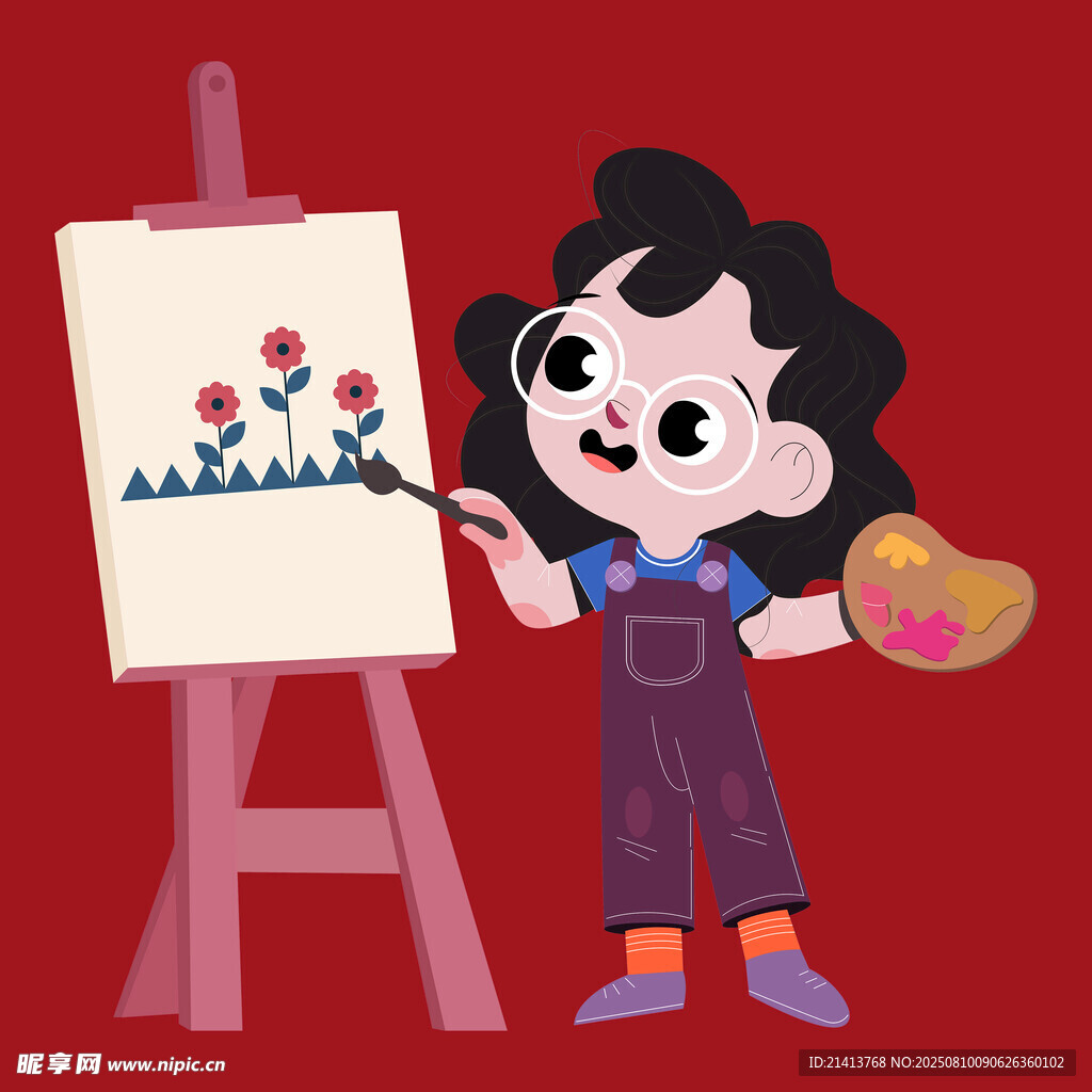 小女孩專注畫(huà)畫(huà)瞬間