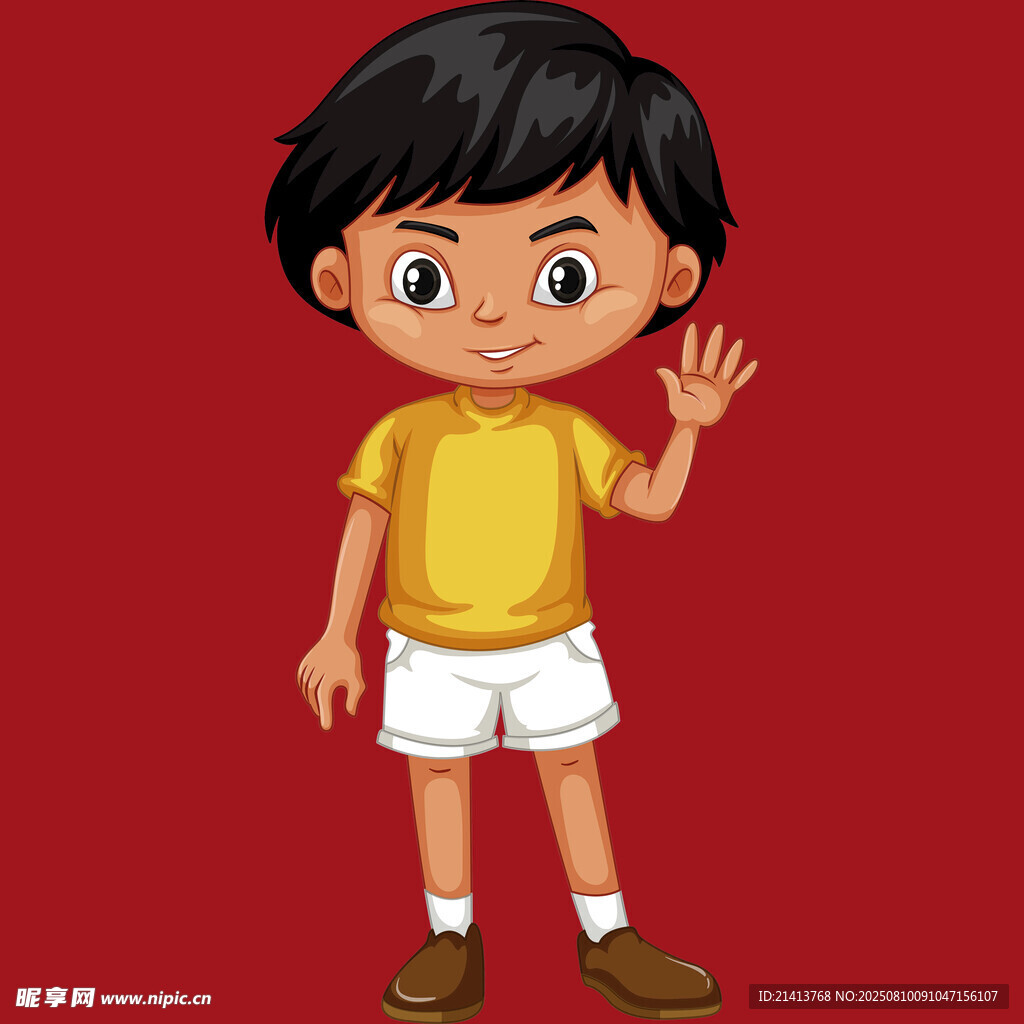 揮手的小男孩