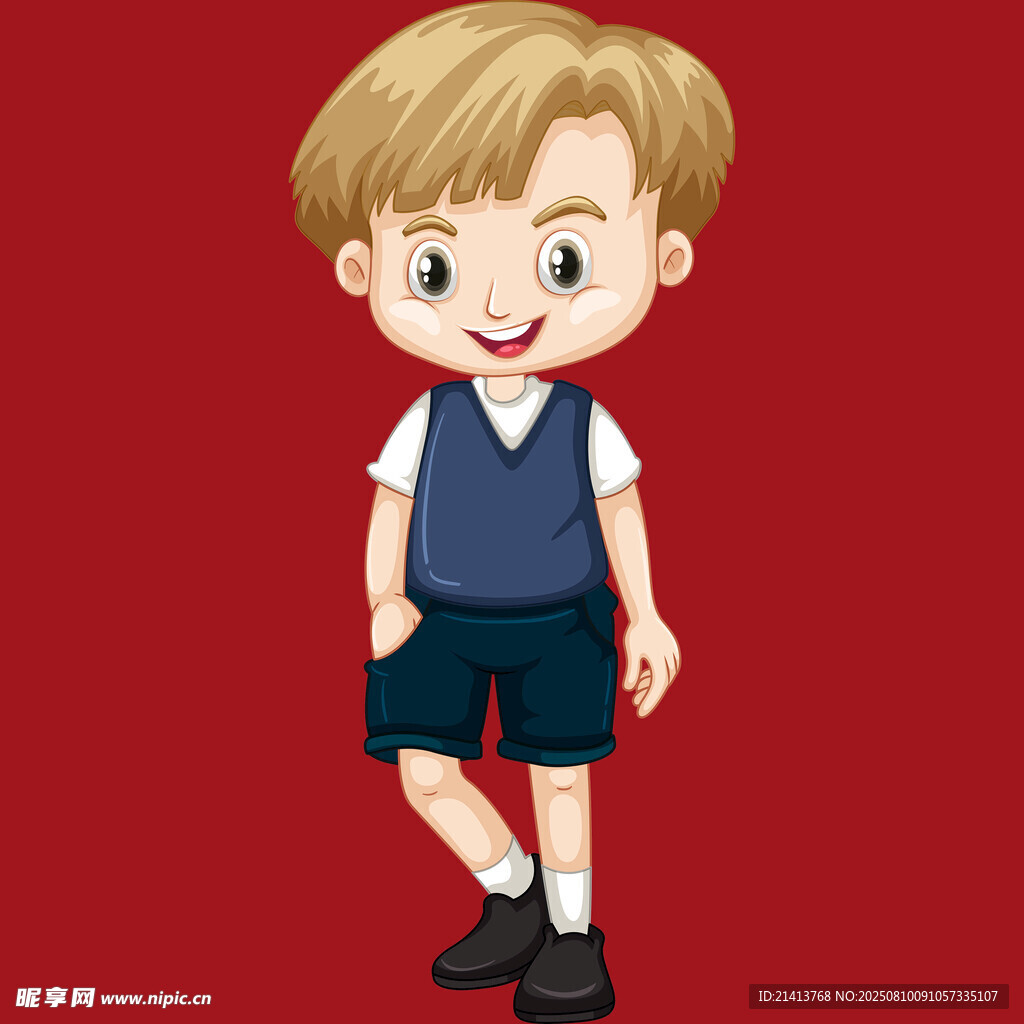 穿校服的小男孩