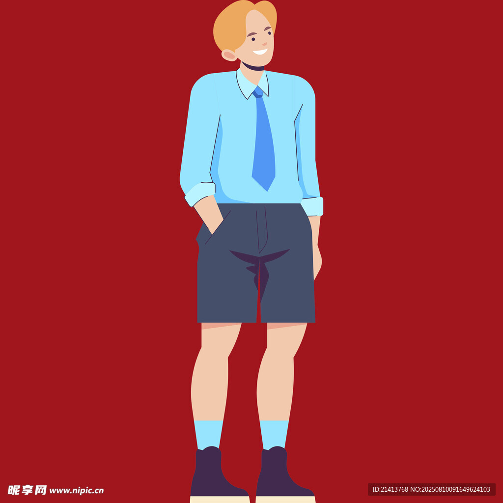穿正裝短褲的時(shí)尚男士