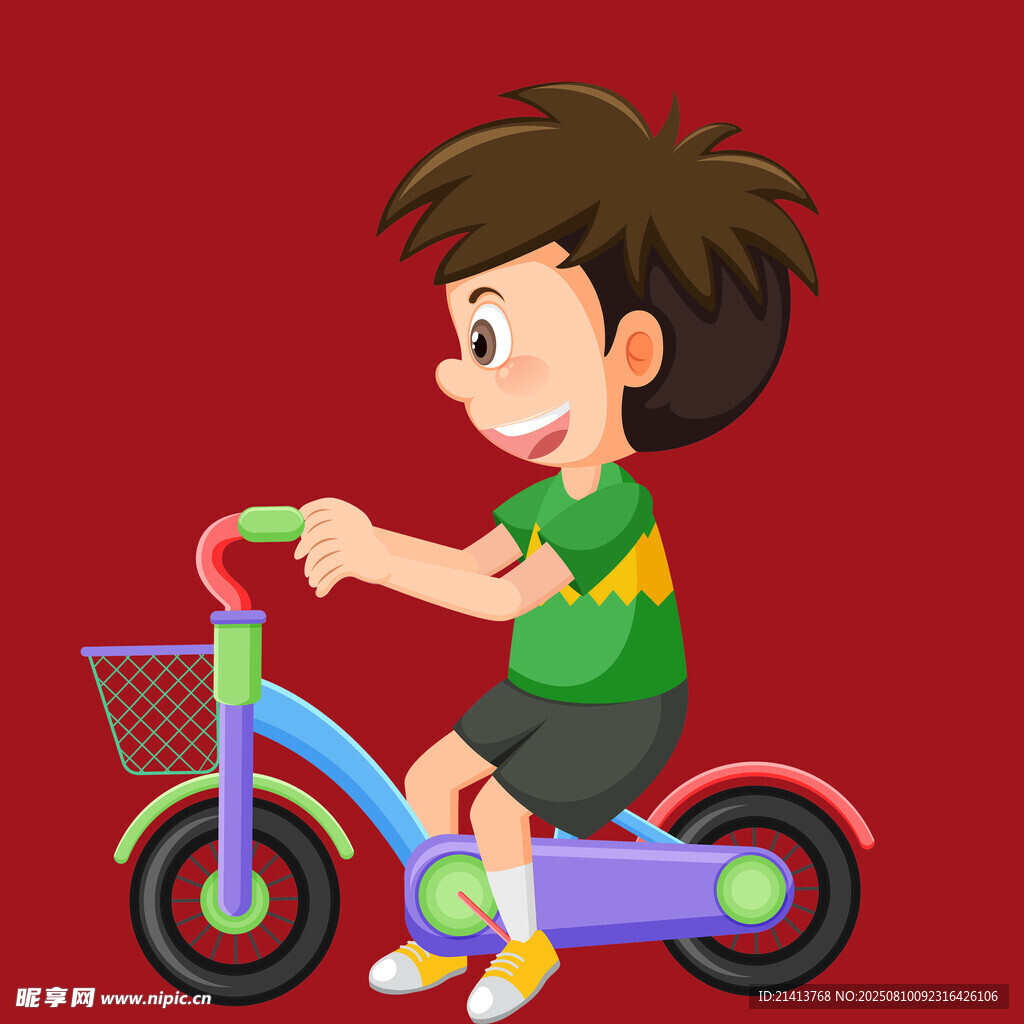 小男孩快樂騎行