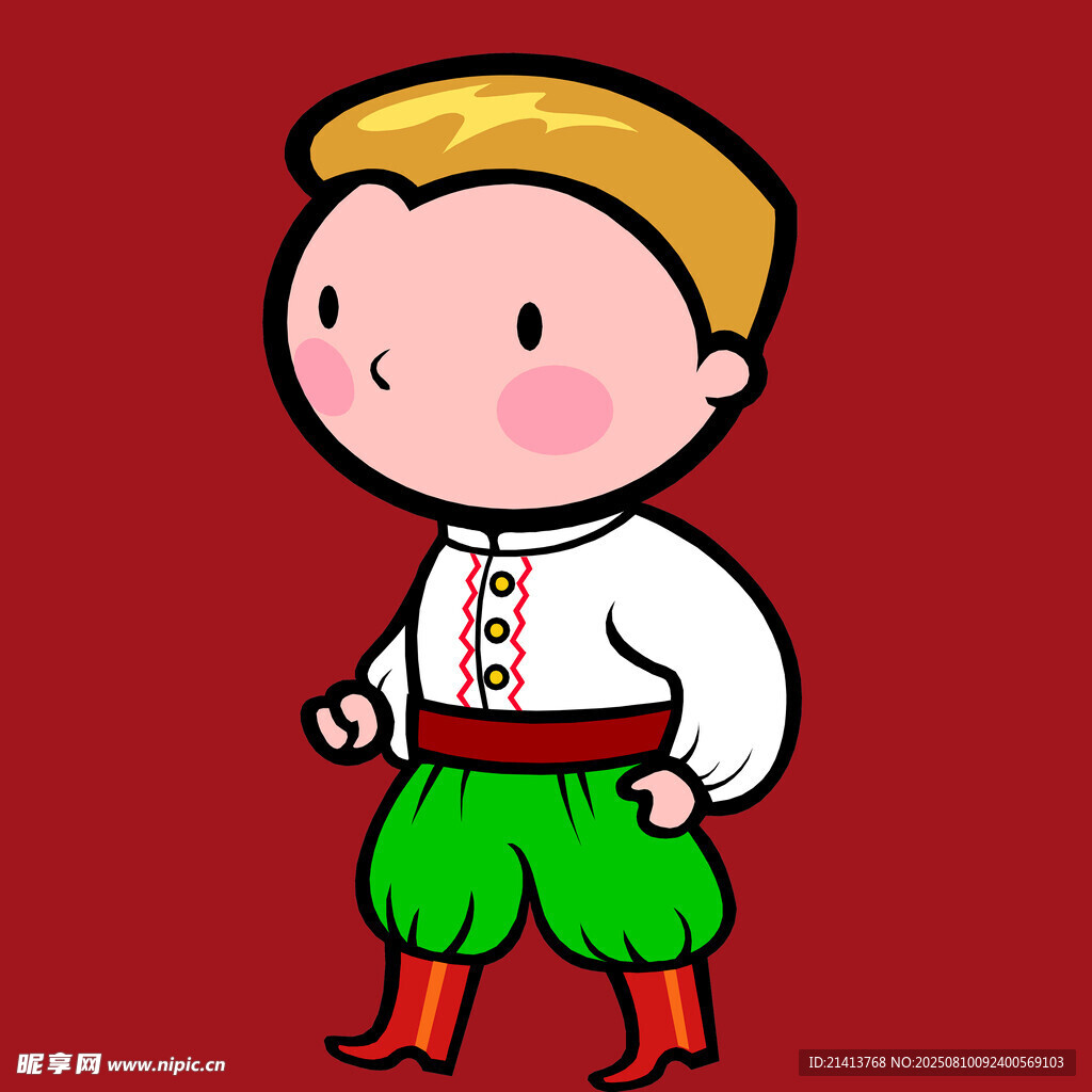 穿傳統(tǒng)服飾的可愛(ài)小男孩