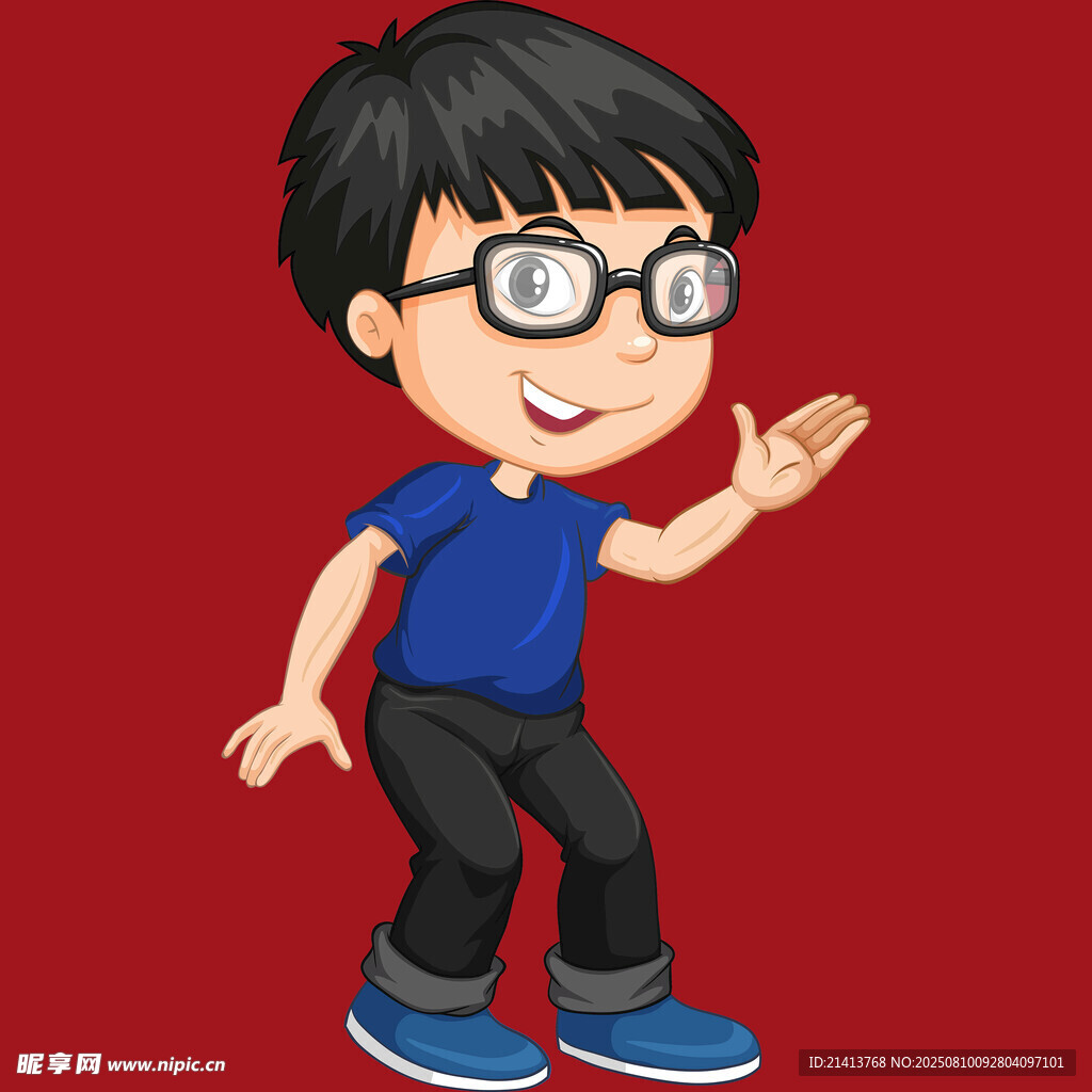 戴眼鏡的快樂小男孩