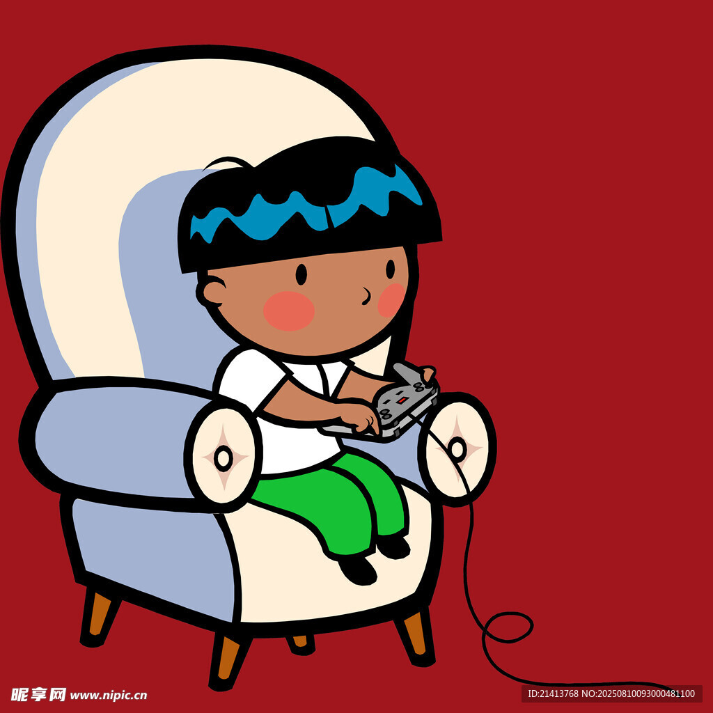 男孩愜意玩游戲