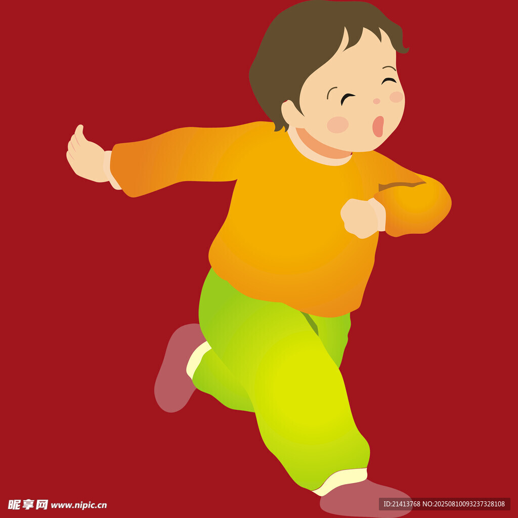 奔跑的快樂小孩