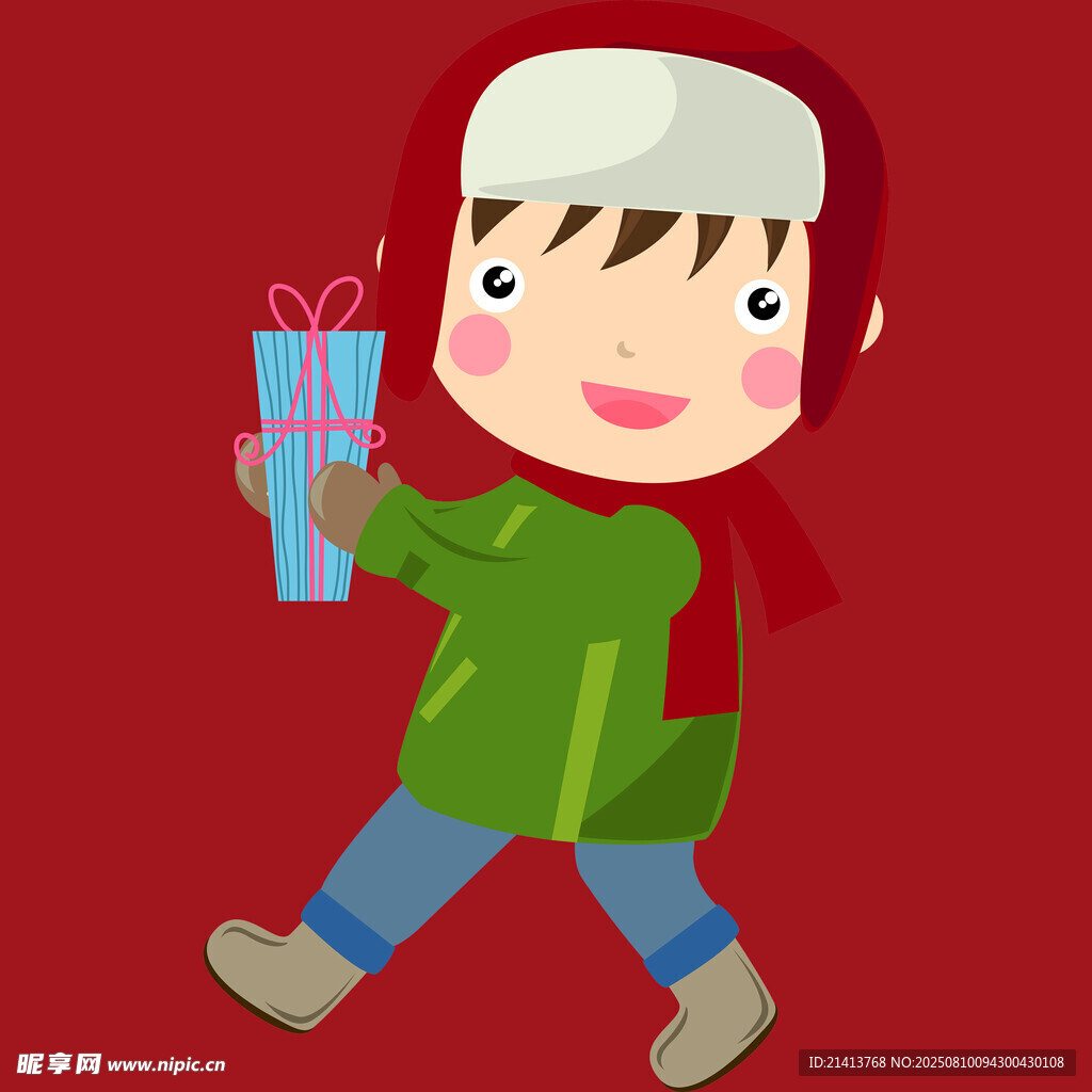 拿禮物的快樂小孩