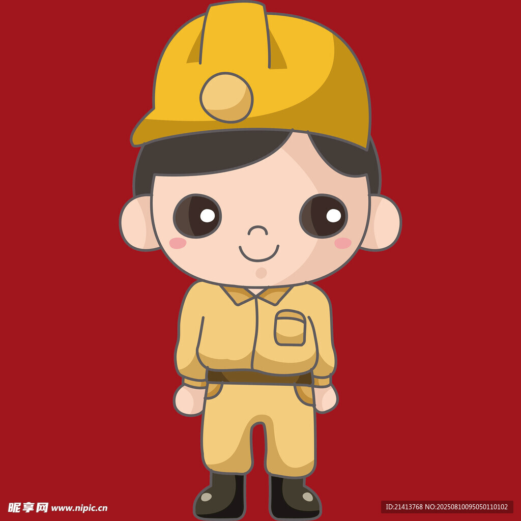 可愛煤礦工人卡通形象