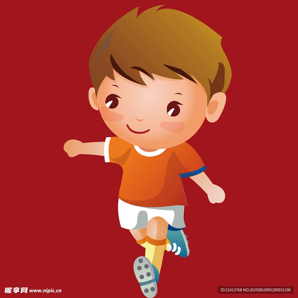 踢球的小男孩