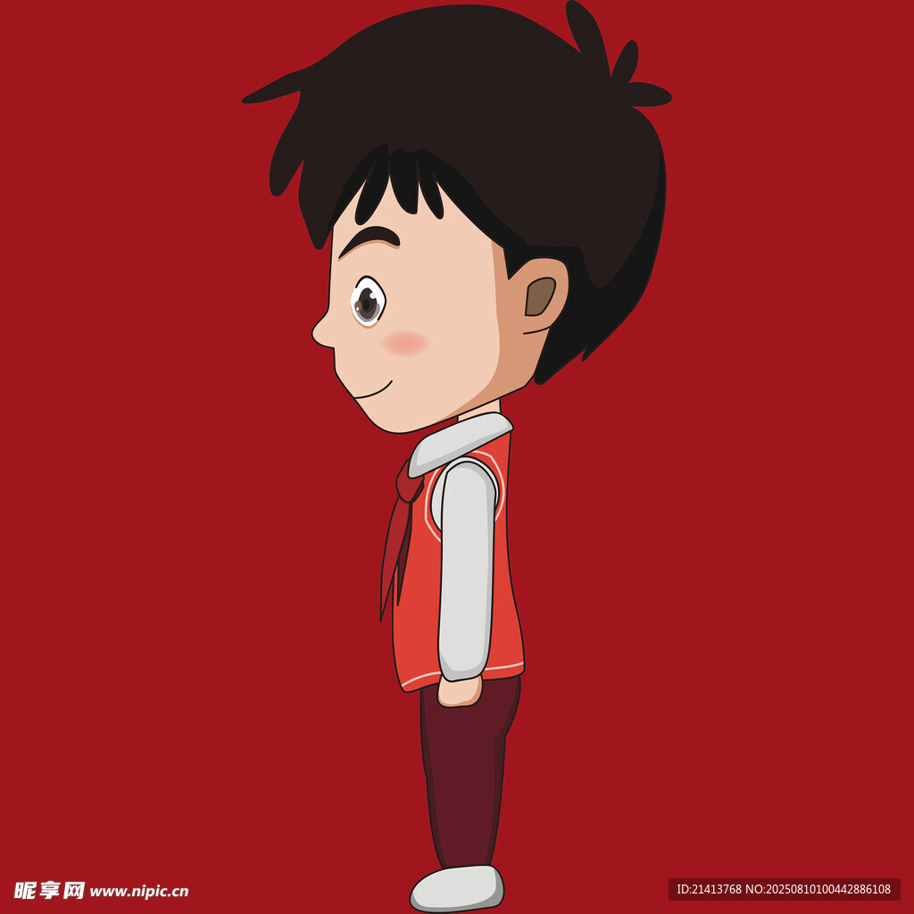 卡通男孩側(cè)立形象