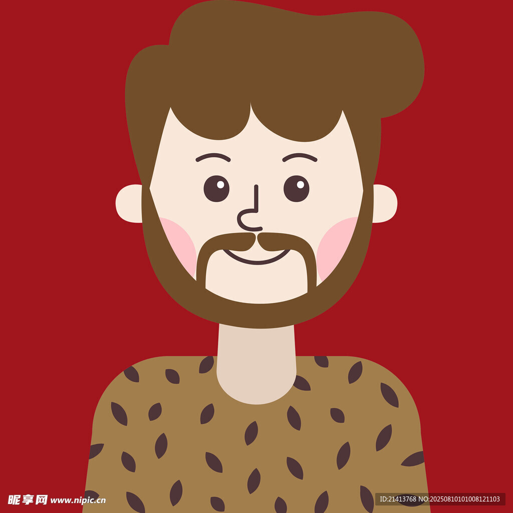 卡通風(fēng)格微笑男子頭像