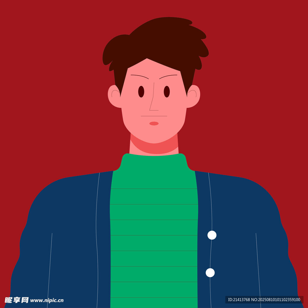 穿藍(lán)外套的簡(jiǎn)約風(fēng)男子