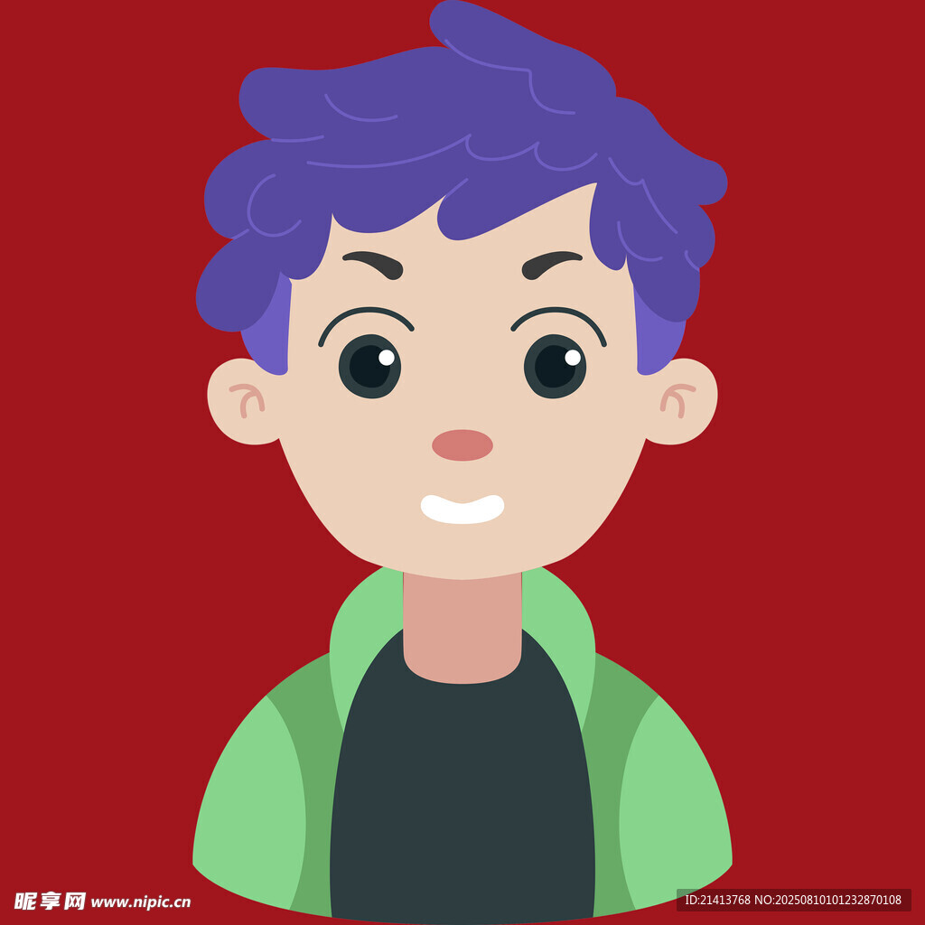 藍發(fā)男孩微笑頭像