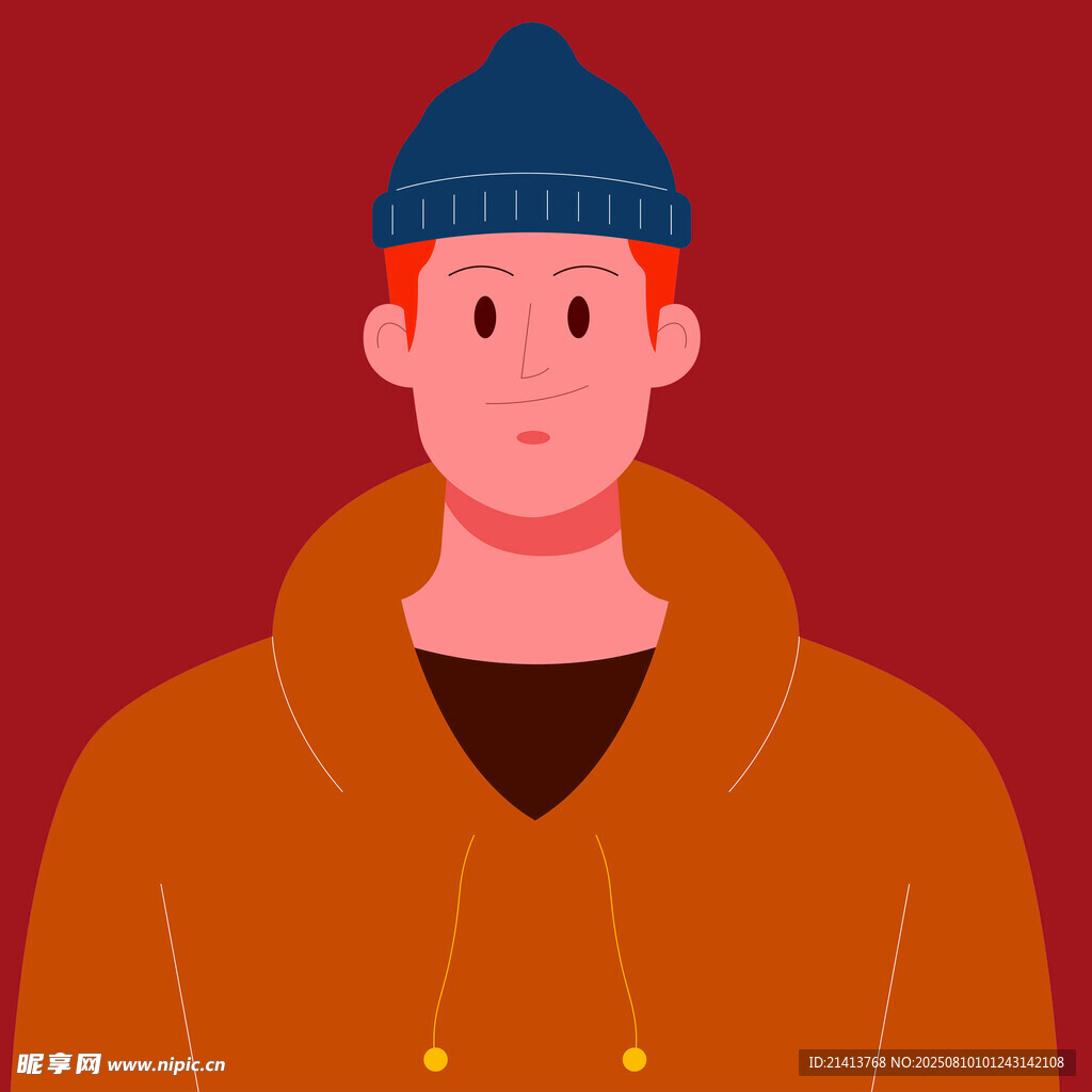 戴帽穿衛(wèi)衣的男子形象
