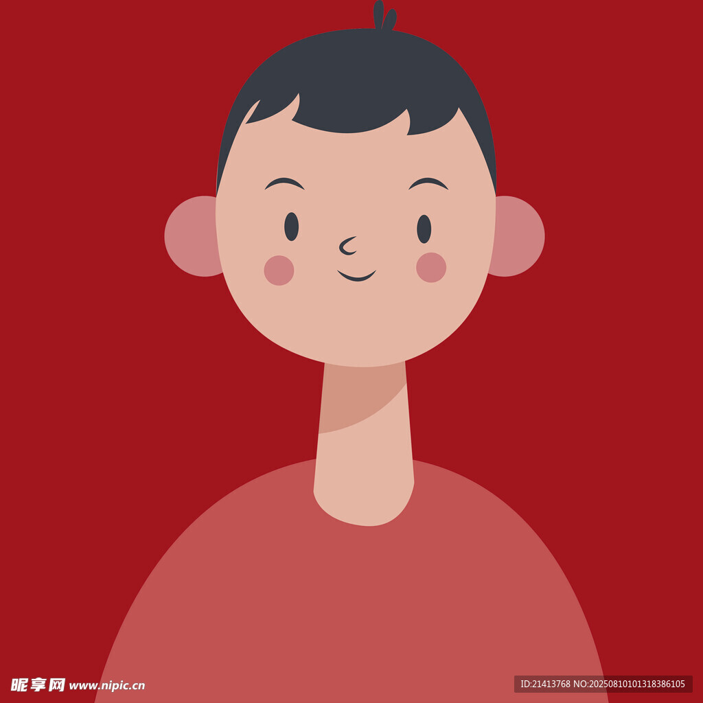 紅衣男孩卡通頭像