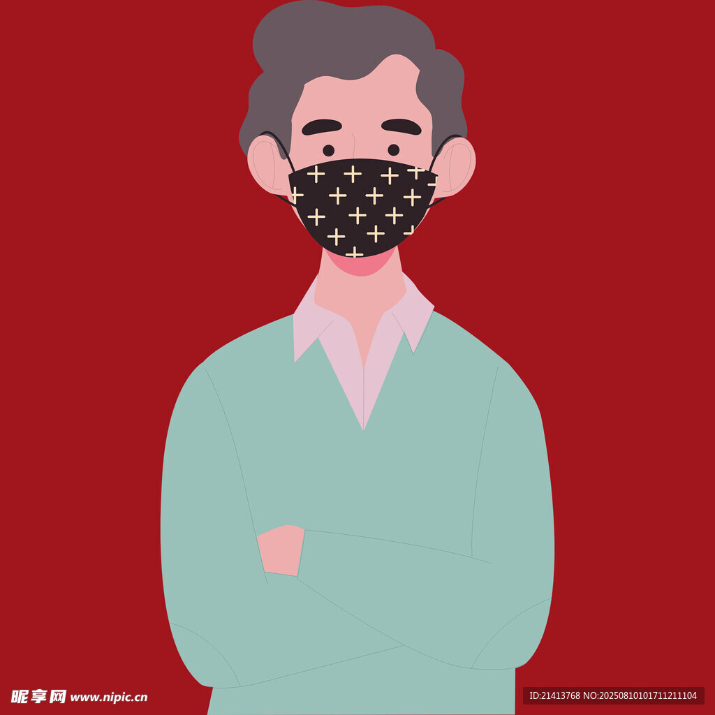 戴口罩的男士
