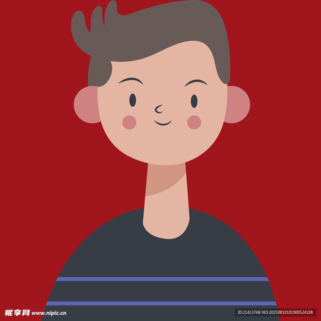 微笑條紋衫男孩形象