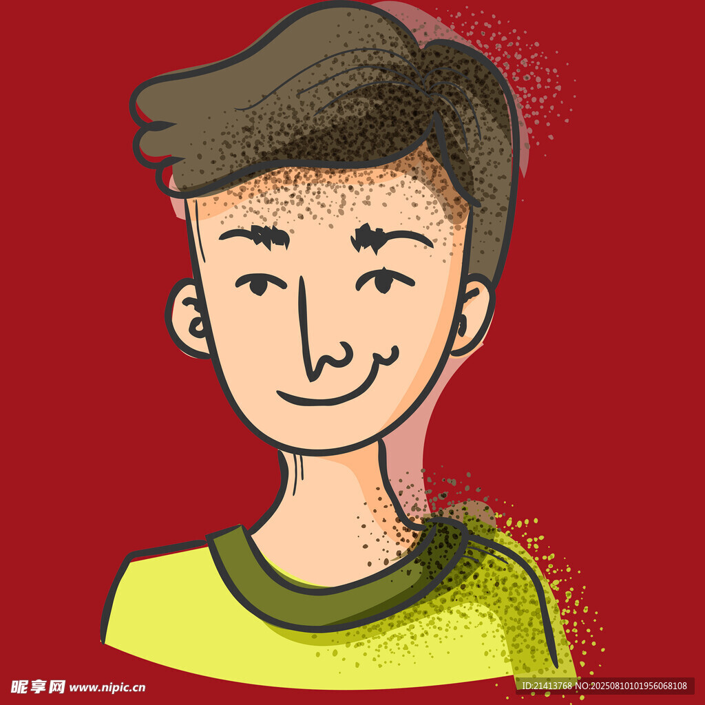 卡通風格微笑男孩頭像