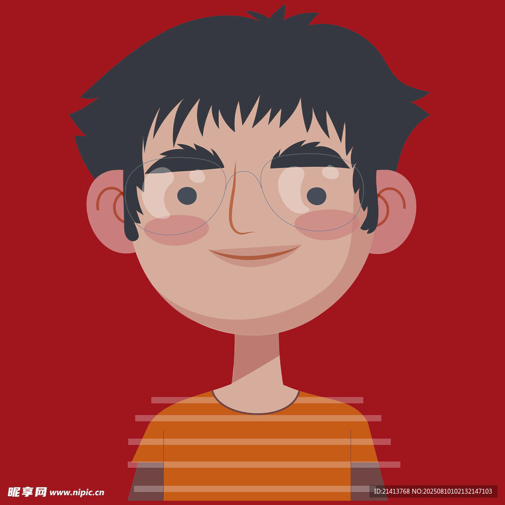 條紋上衣男孩頭像