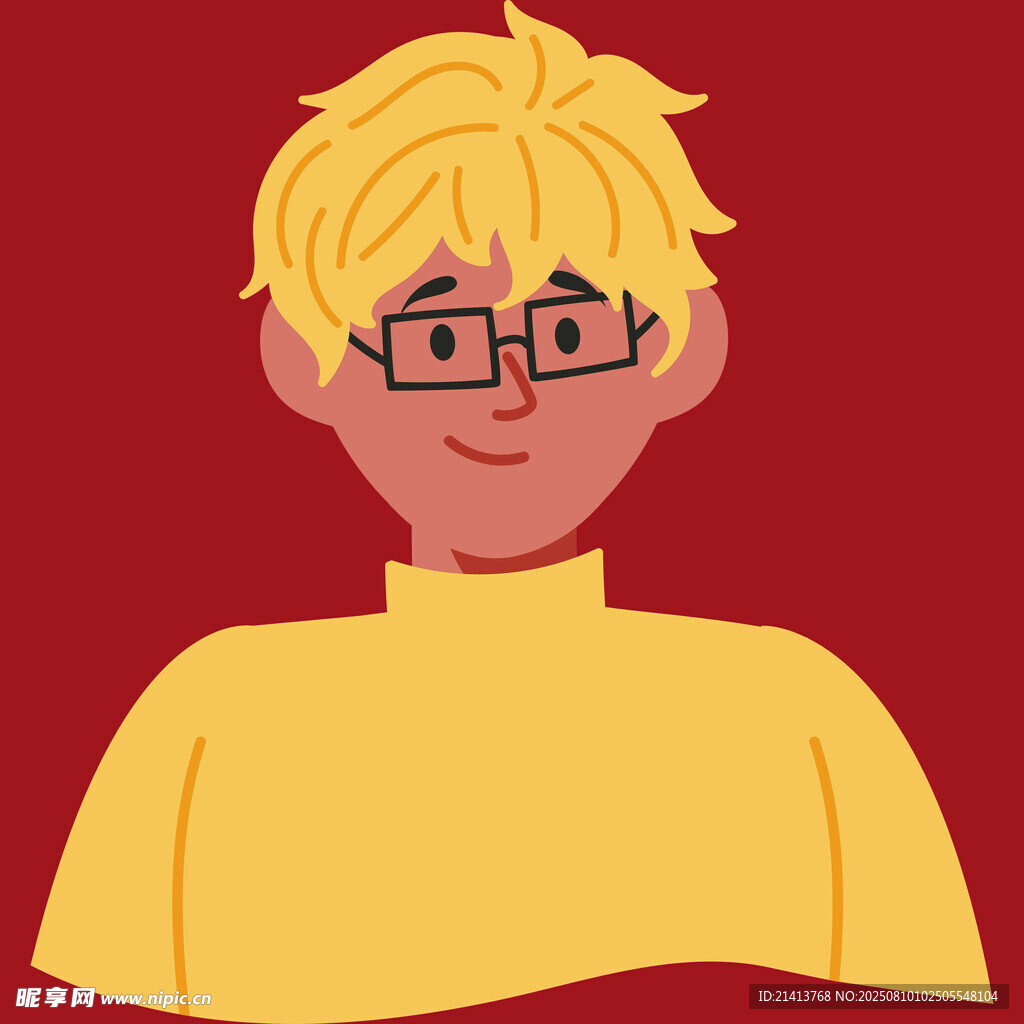金發(fā)戴眼鏡的黃色上衣男子