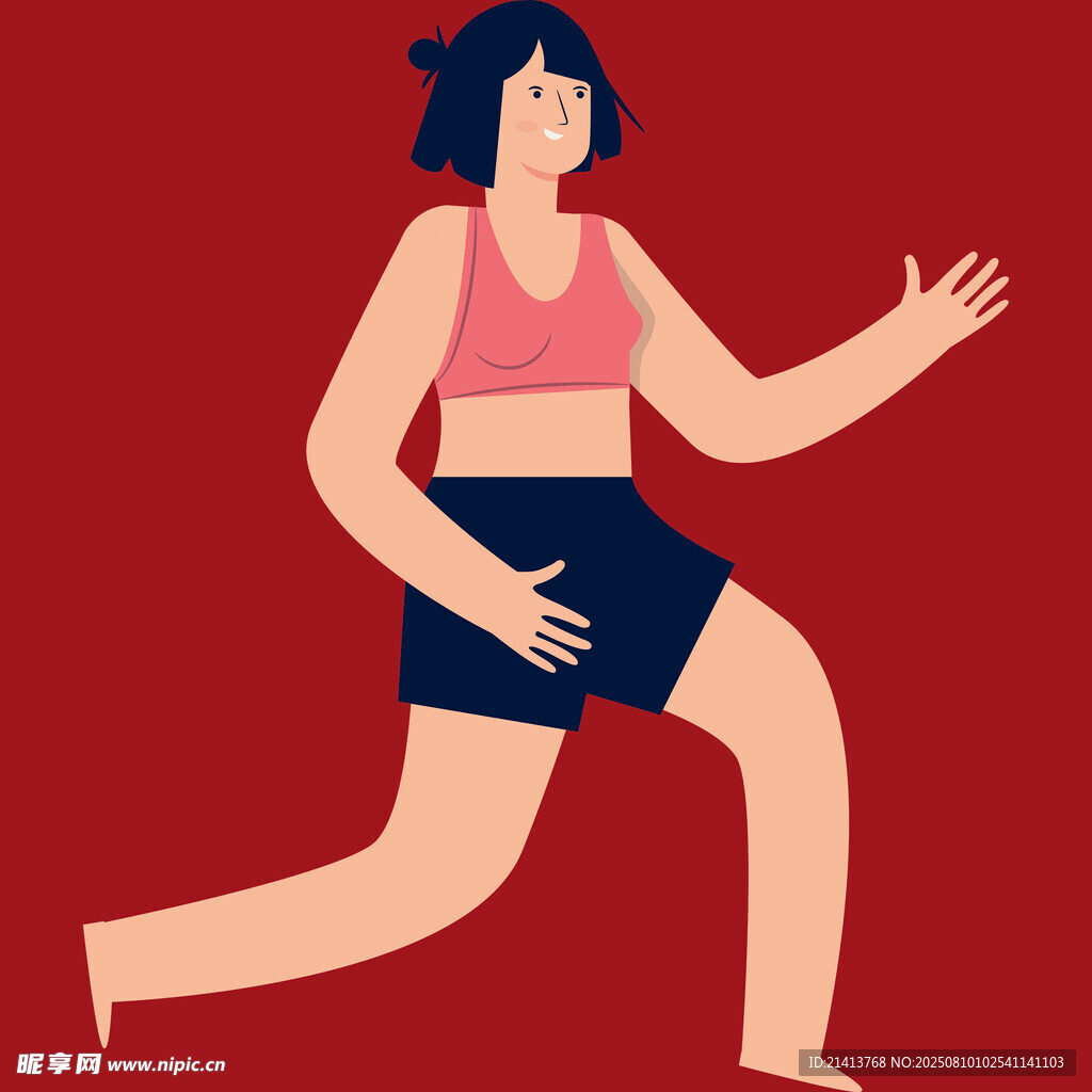 活力女性跑步健身瞬間