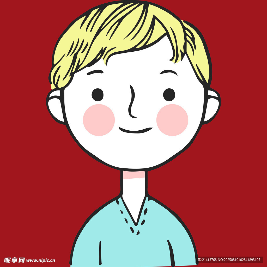 金發(fā)男孩頭像插畫