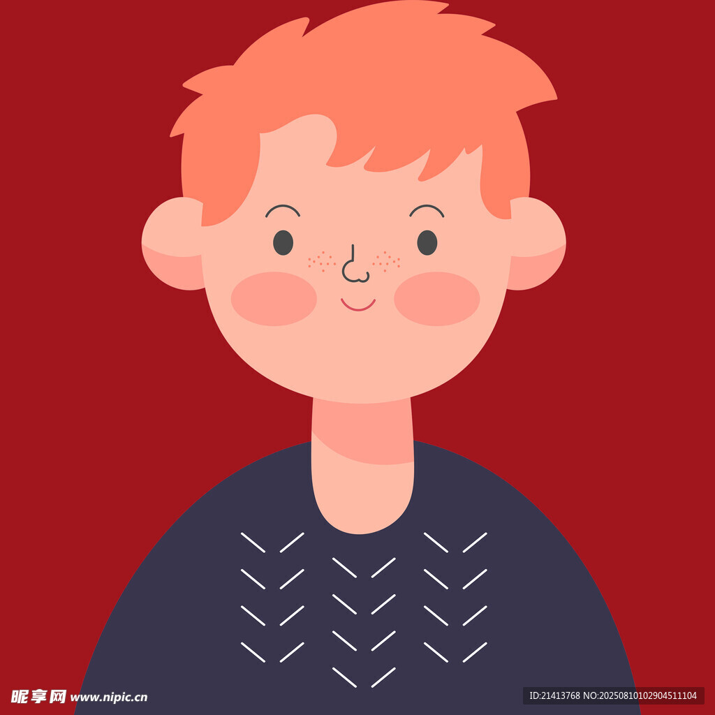 紅發(fā)男孩卡通頭像