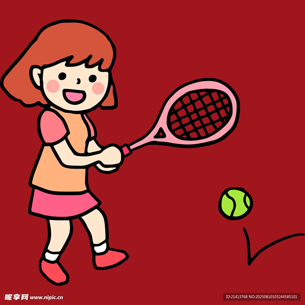 女孩打網(wǎng)球瞬間