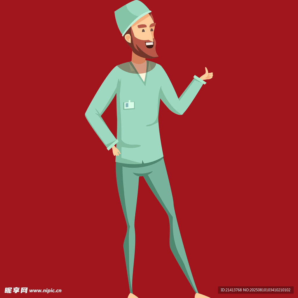 微笑的男醫(yī)護(hù)人員展示手勢
