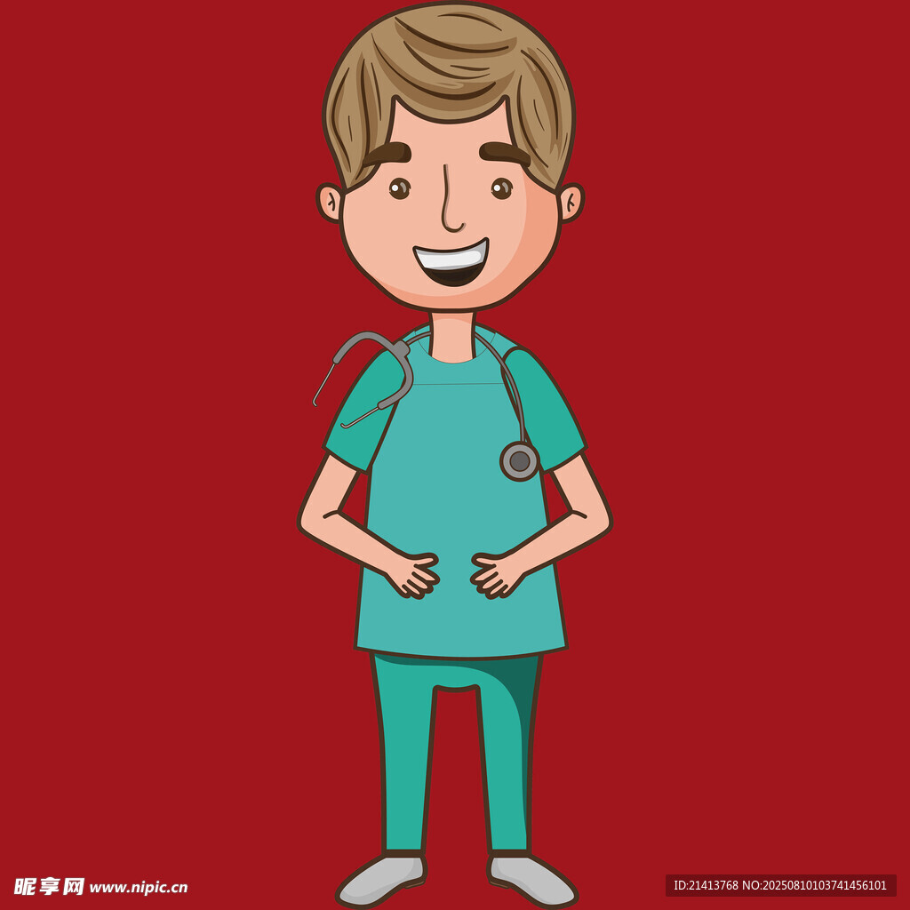 微笑的男醫(yī)護(hù)人員形象