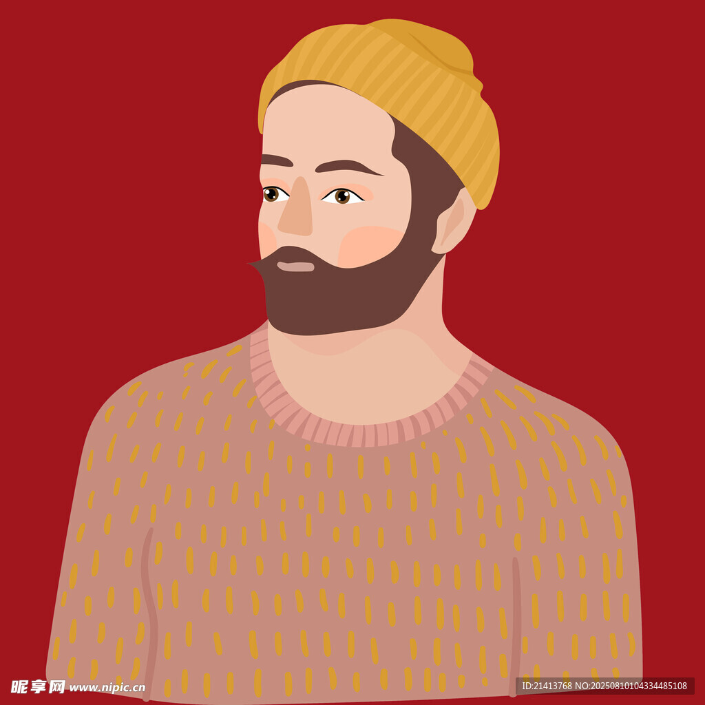 戴帽男士的簡(jiǎn)約插畫(huà)形象