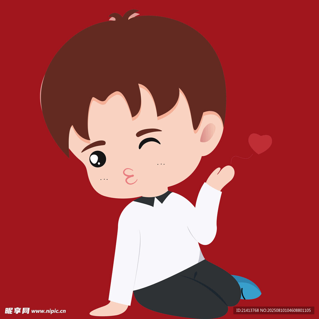 可愛男孩比心