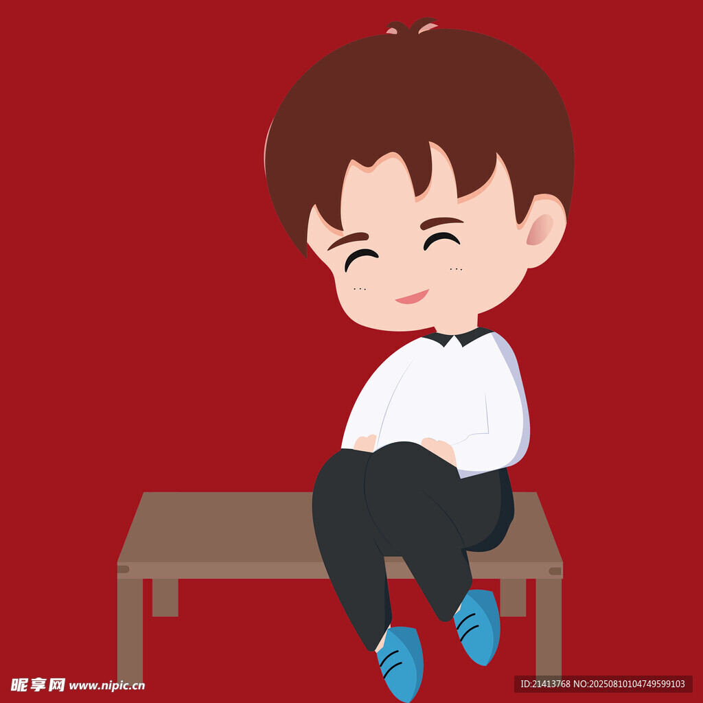 坐著的小男孩