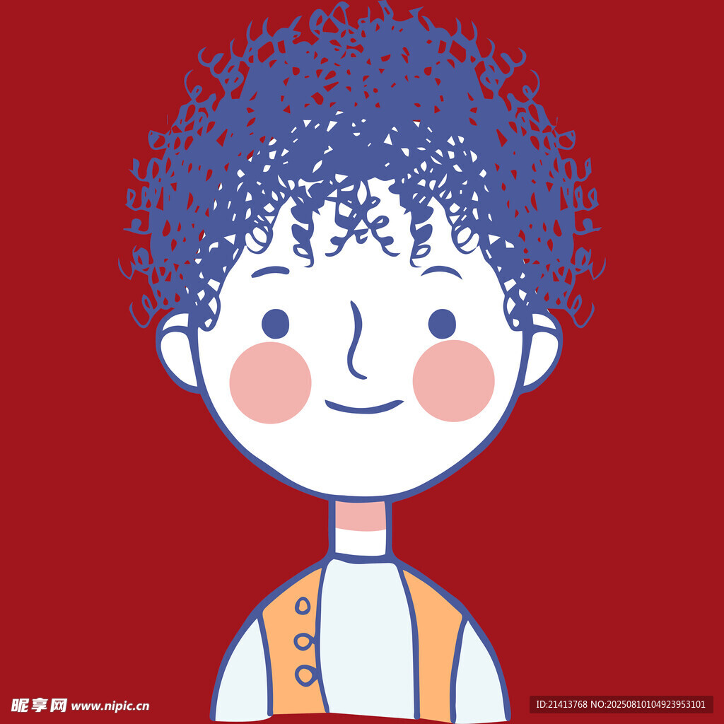 卷發(fā)小男孩可愛頭像