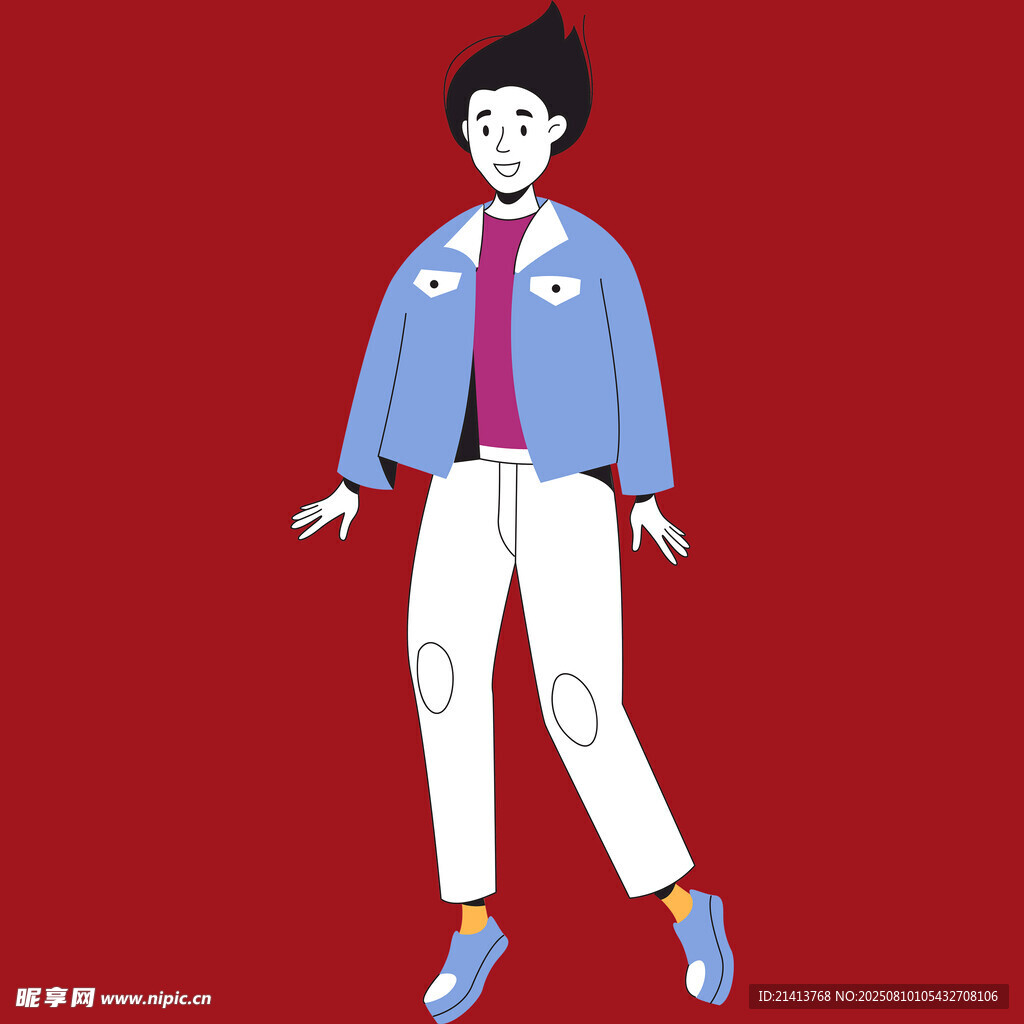 時尚酷炫的卡通風(fēng)穿搭人物