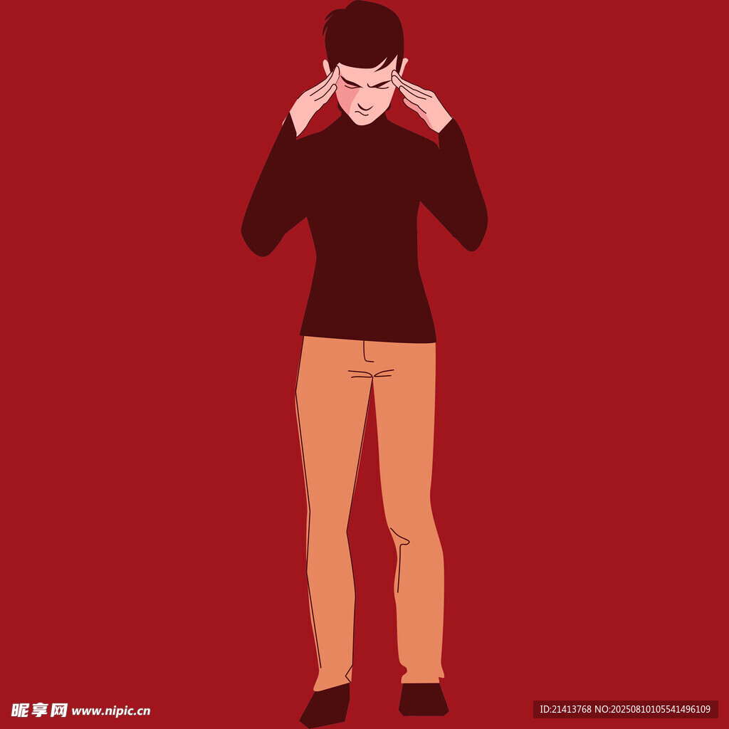 捂眼男子的情緒表達(dá)