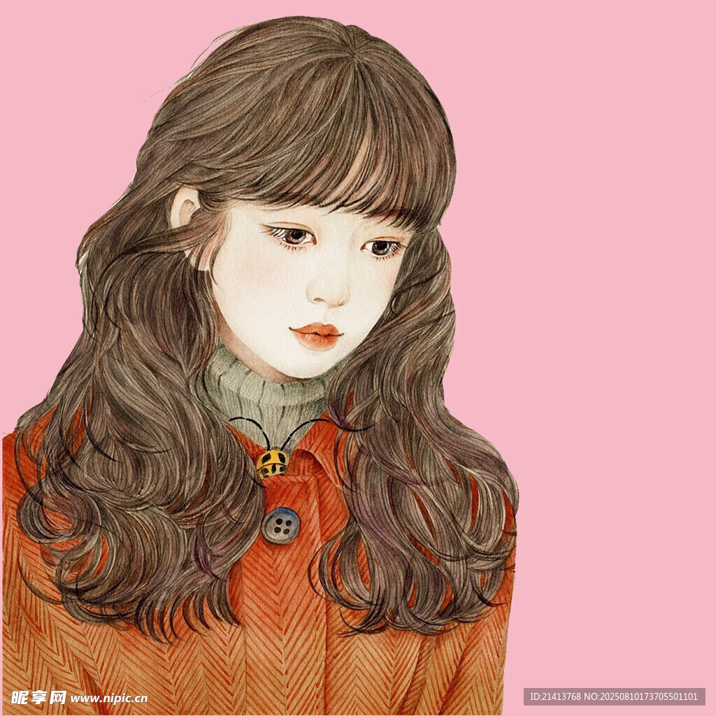 卷發(fā)少女的溫柔瞬間
