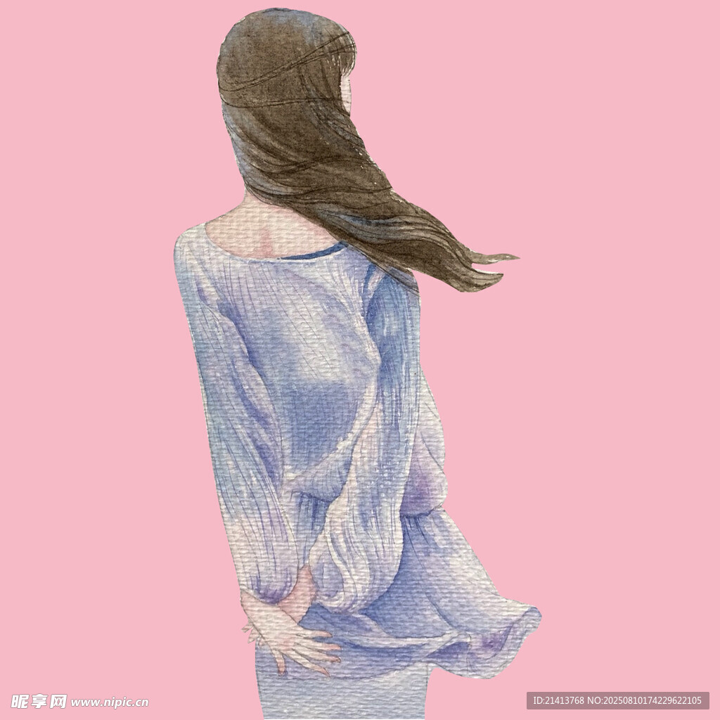 飄逸背影的夢幻女孩