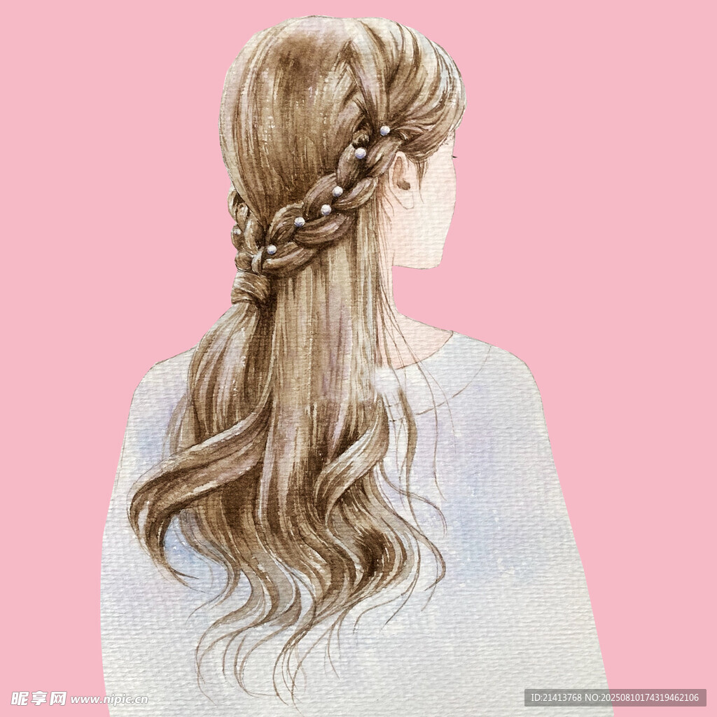 浪漫魚(yú)骨辮長(zhǎng)發(fā)造型展示