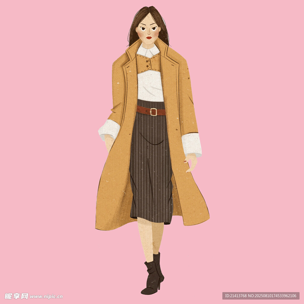 時(shí)尚穿搭的長發(fā)女子