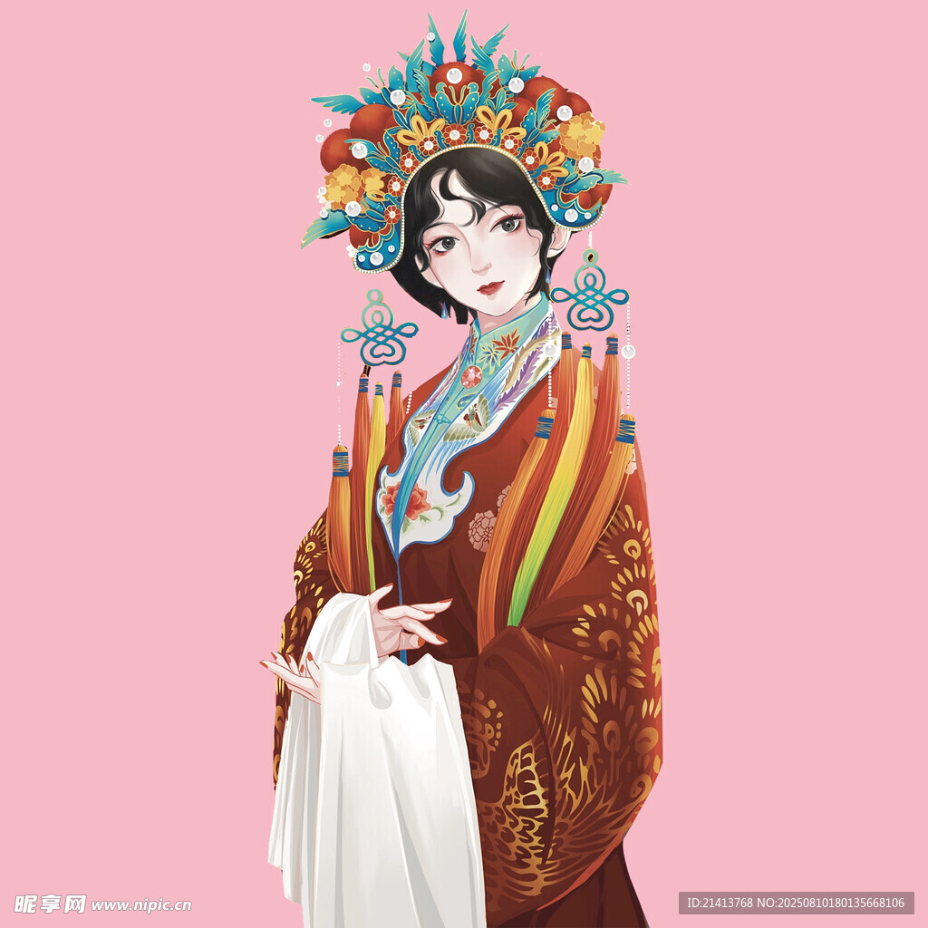 京劇扮相女子 古典雅致