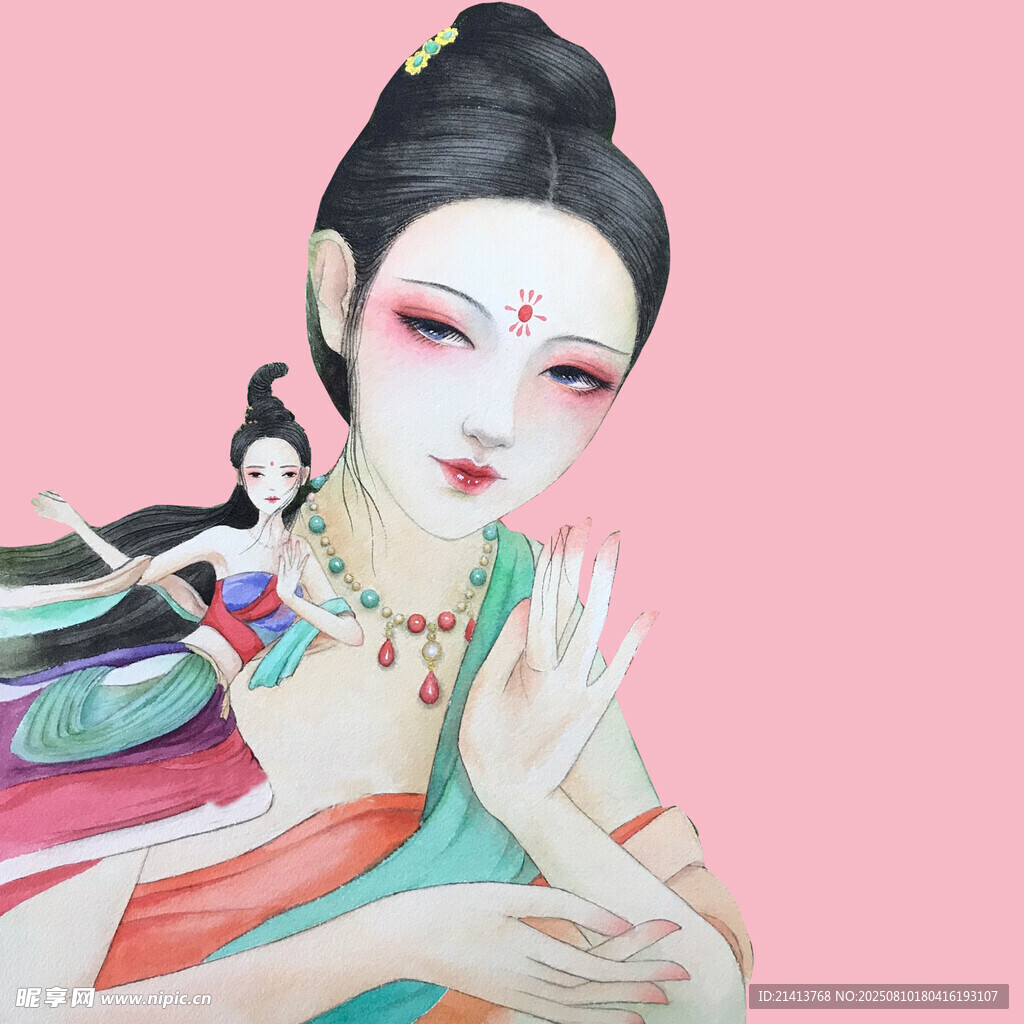 敦煌飛天風(fēng)格的古典美人