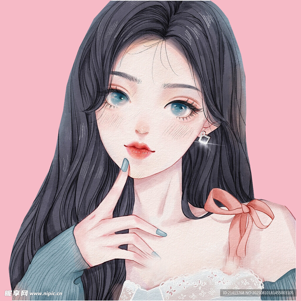 甜美長發(fā)少女的俏皮瞬間