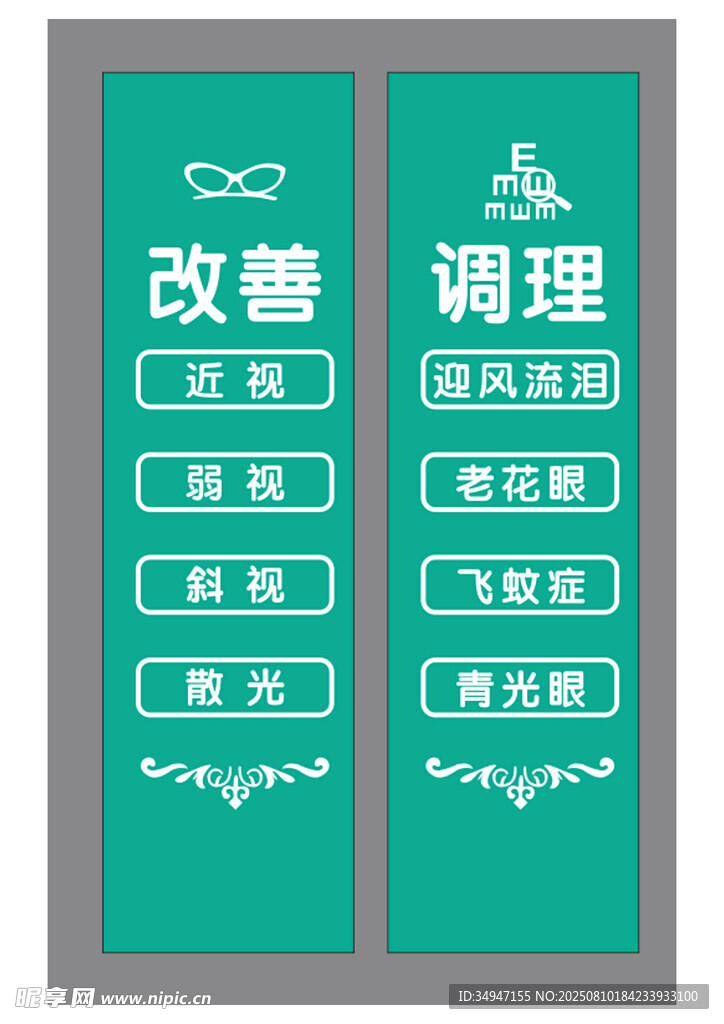 眼睛視力玻璃貼
