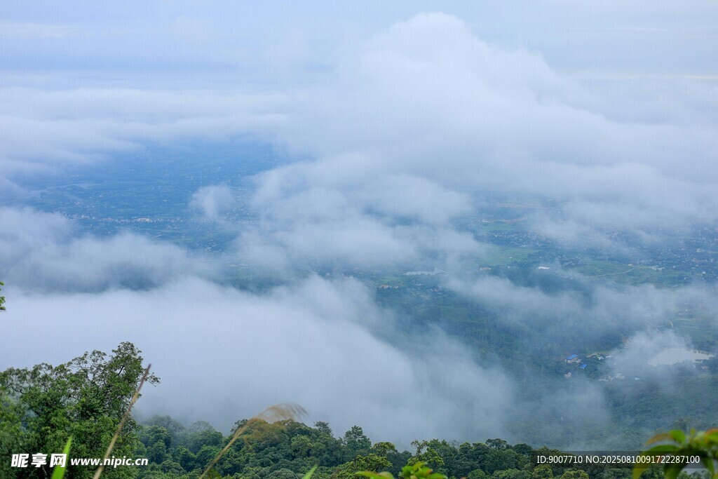 云海漫卷山林美景