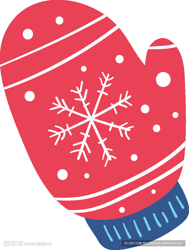 紅色雪花圖案保暖手套