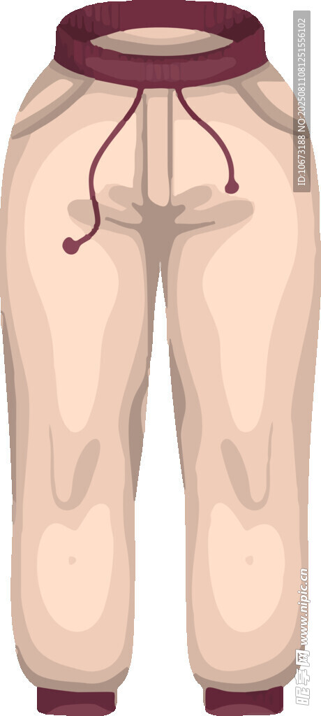 米色抽繩束腳休閑運動褲