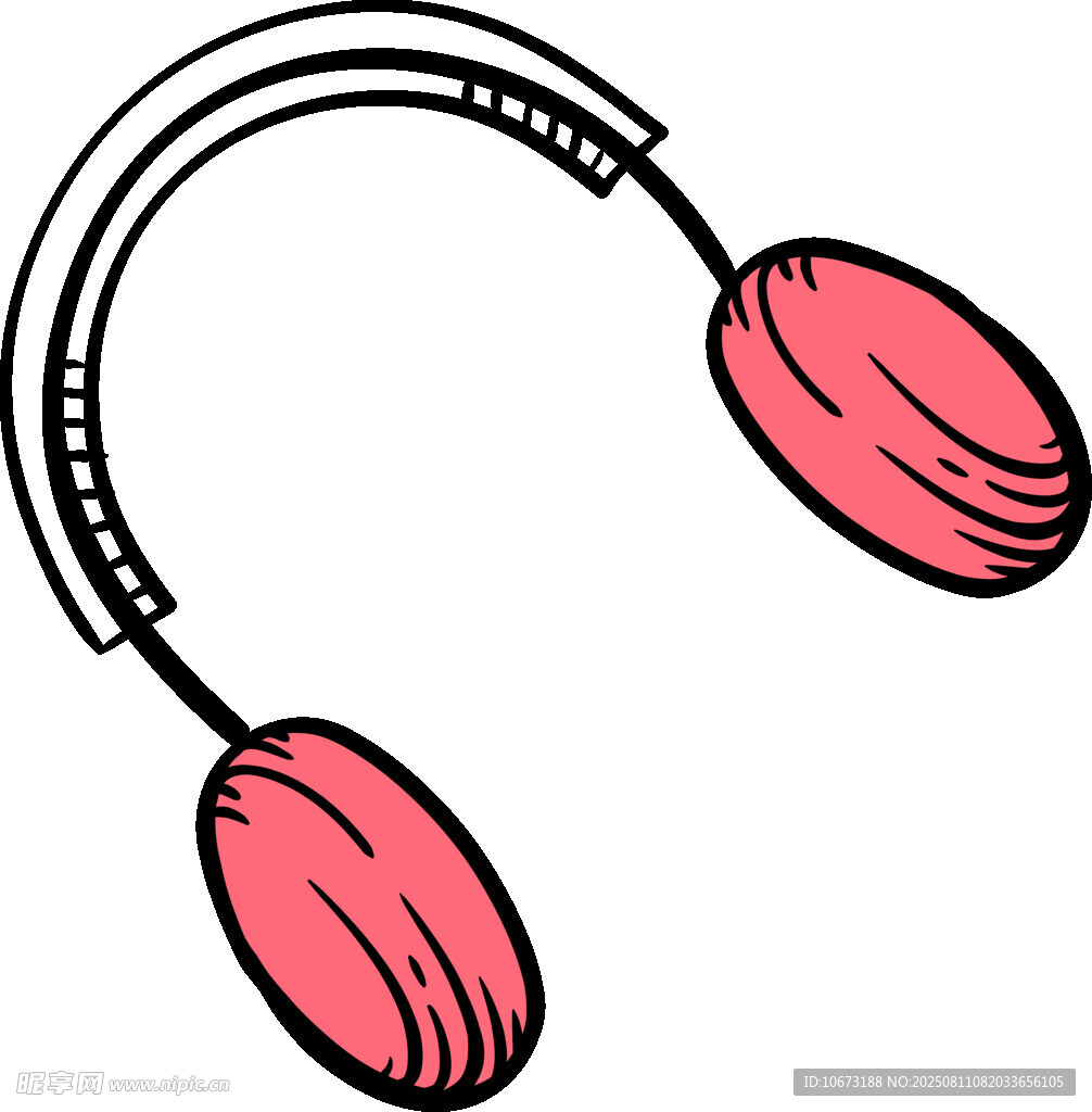 粉色頭戴式耳機(jī)插畫(huà)