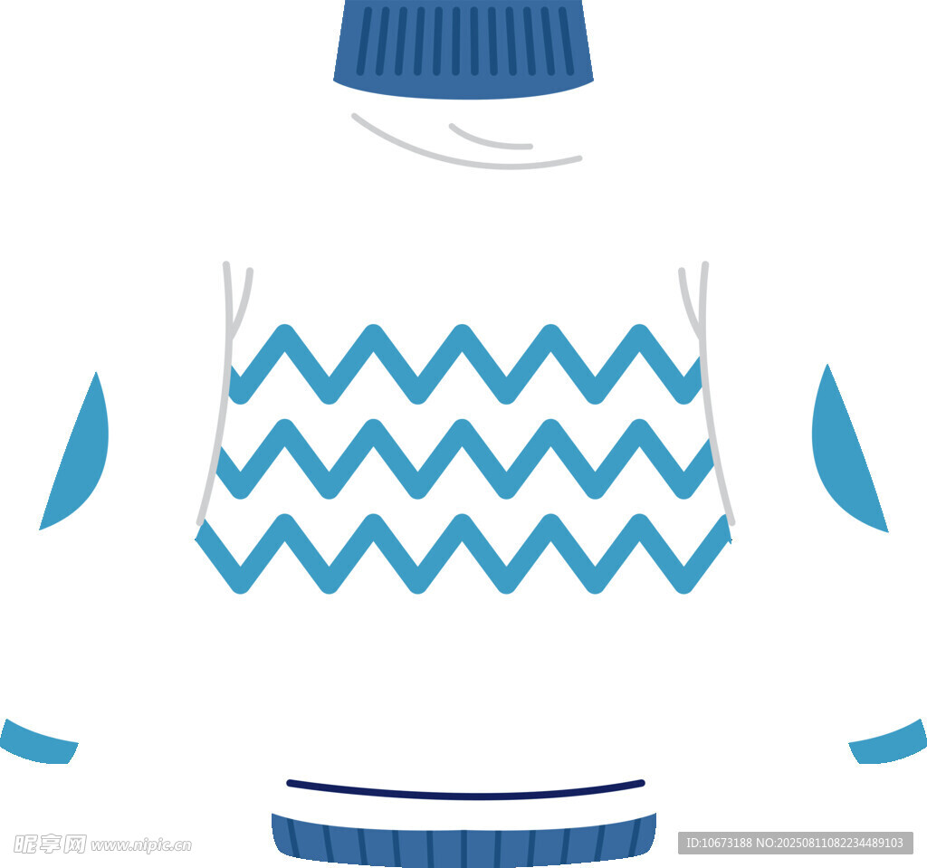藍(lán)白波浪紋針織服飾部件